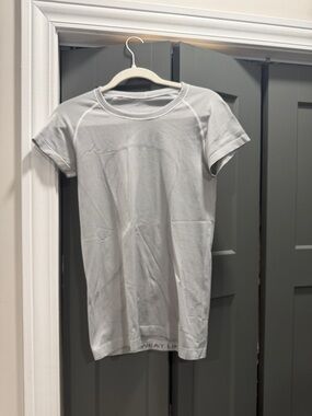 lululemon athletica Light Gray Striped Muscle Tee